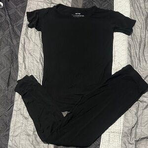 Black 2 piece short sleeved Little Sleepies size 7/8
